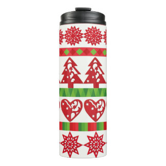 Christmas symbols thermal tumbler
