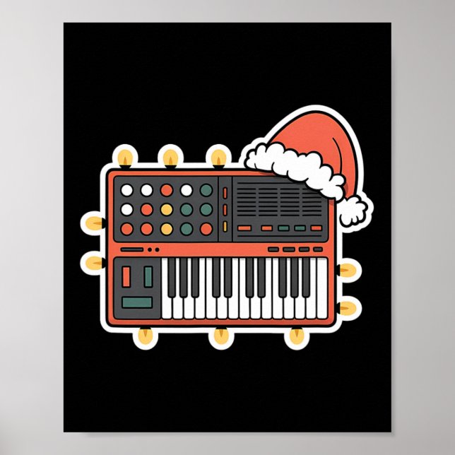 Christmas Synthesizer Festive Holiday Xmas  Poster (Front)