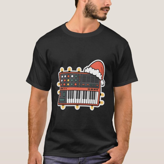 Christmas Synthesizer Festive Holiday Xmas  T-Shirt (Front)