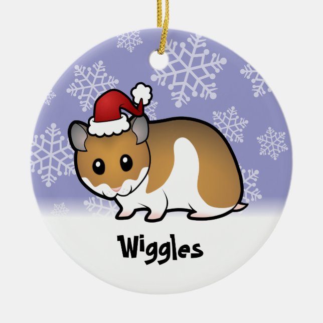 Christmas Syrian Hamster Ceramic Ornament (Front)