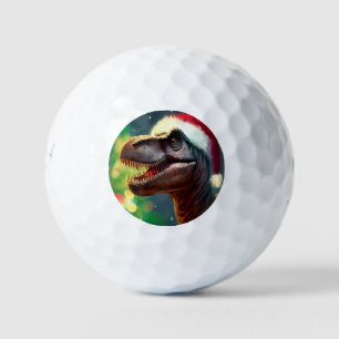 Christmas T-Rex (2) Golf Balls