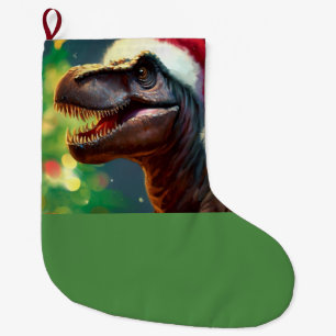 Christmas T-Rex 2 Large Christmas Stocking