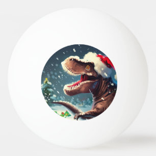 Christmas T-Rex (3) Ping Pong Ball