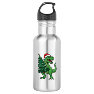 Christmas T-Rex Carrying Christmas Tree 532 Ml Water Bottle