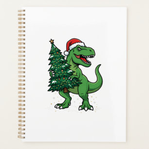Christmas T-Rex Carrying Christmas Tree Planner