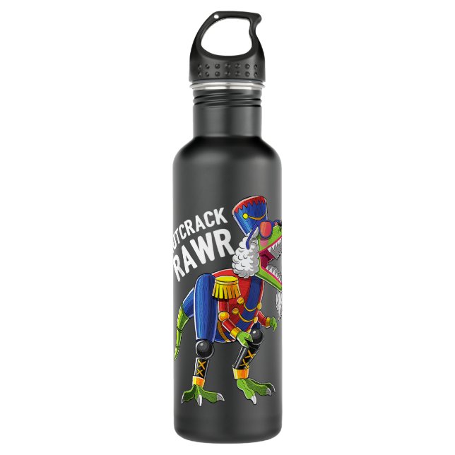 Christmas T Rex Dinosaur Nutcracker Nutcracker Gif 710 Ml Water Bottle (Front)