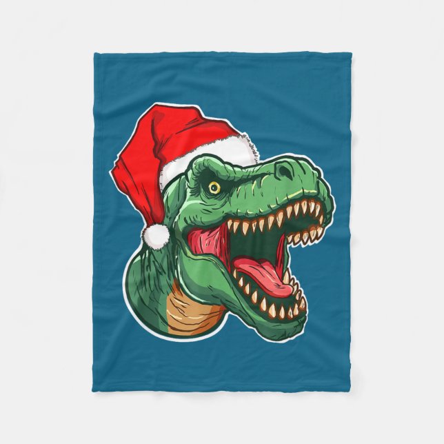 Christmas T-rex  Fleece Blanket (Front)