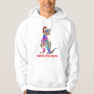 Christmas T Rex Funny Colourful Dinosaur Slogan Hoodie