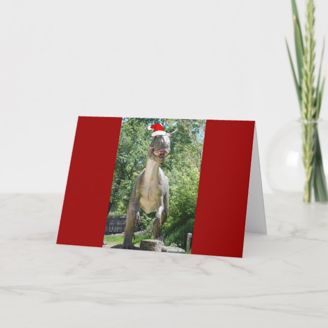 Christmas T-Rex Holiday Card (Front)