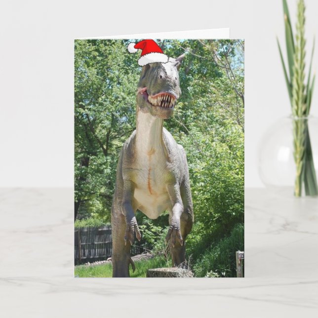 Christmas T-Rex Holiday Card (Front)
