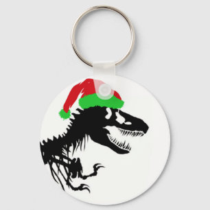 Christmas T-Rex Keychain