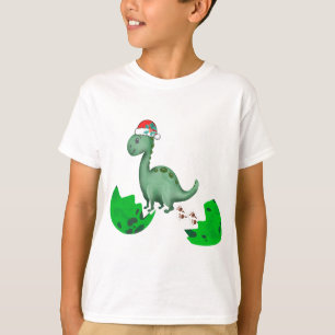 Christmas T-Rex Kids Shirt, Dinosaur Holiday T-Shirt