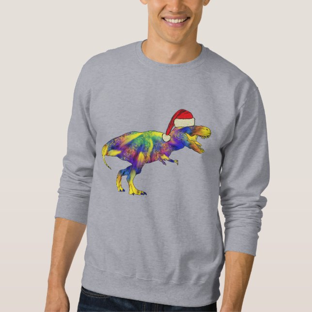 Christmas T Rex Santa  Sweatshirt (Front)