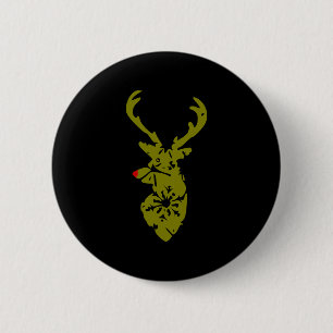 Christmas T Shirt, Cool Christmas Deer Shirt 2 Inch Round Button