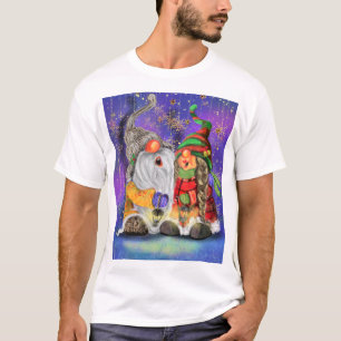 Christmas T-Shirt Couple Gnomes Singing Happy Song