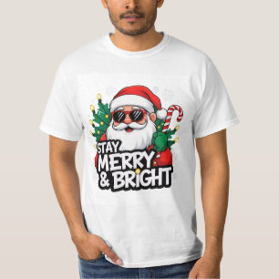 Christmas T-Shirt for Teens Stay Merry & Bright