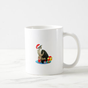 Christmas tabby cat and cute little angel coffee mug