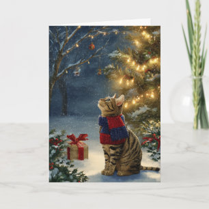Christmas Tabby Cat Holiday Card