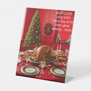 Christmas table prayer sign