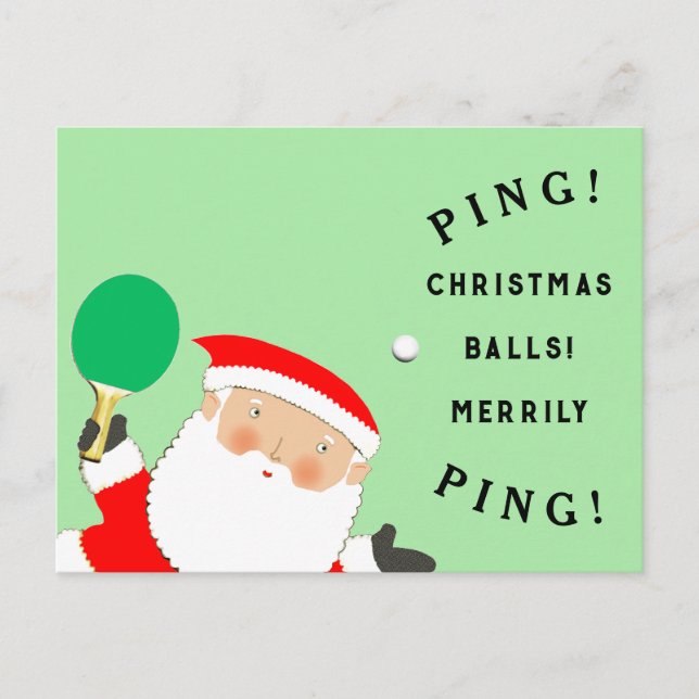 Christmas Table Tennis Postcard (Front)