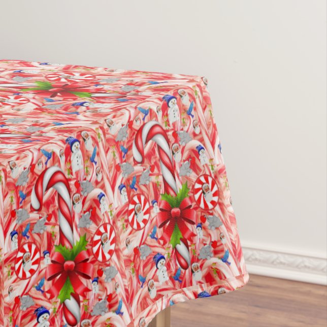Christmas Tablecloth, Candy Cane Tablecloth (In Situ)
