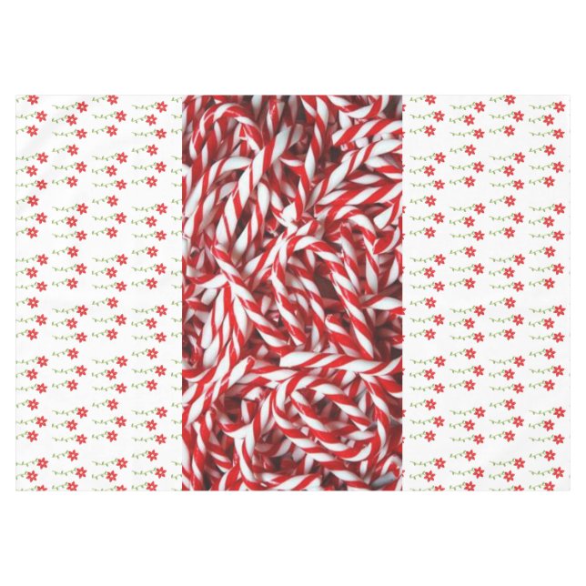 Christmas Tablecloth, Candy Cane Tablecloth (Front (Horizontal))