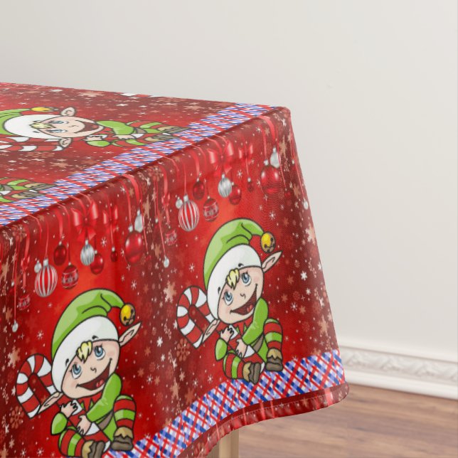 Christmas Tablecloth, Elf Tablecloth (In Situ)