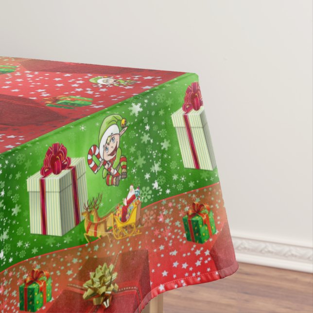 Christmas Tablecloth, Elf Tablecloth (In Situ)