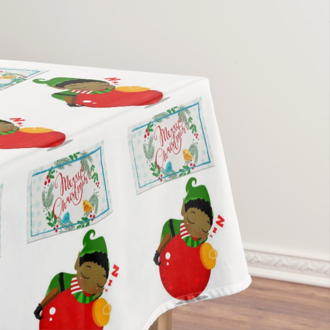 Christmas Tablecloth, Merry Christmas, African Tablecloth (In Situ)