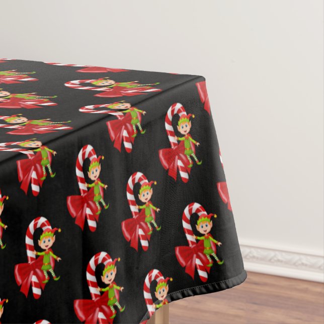 Christmas Tablecloth, Merry Christmas, Elf Tablecloth (In Situ)