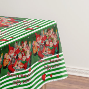 Christmas Tablecloth, Merry Christmas, Elf Tablecloth