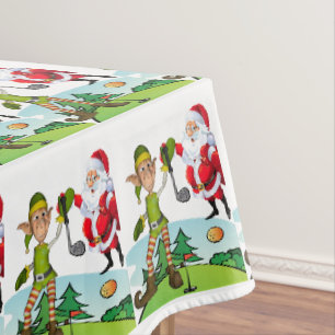 Christmas Tablecloth, Merry Christmas, Santa Golf Tablecloth