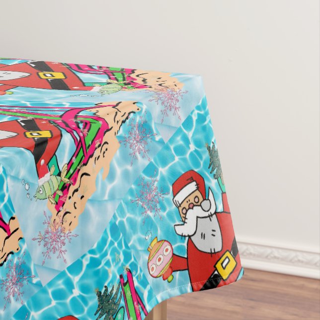 Christmas Tablecloth, Merry Christmas Santa Tablecloth (In Situ)