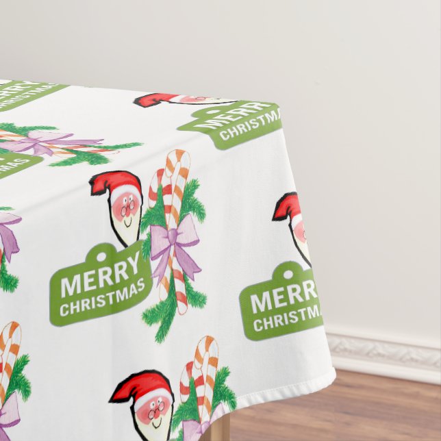 Christmas Tablecloth, Merry Christmas Santa  Tablecloth (In Situ)