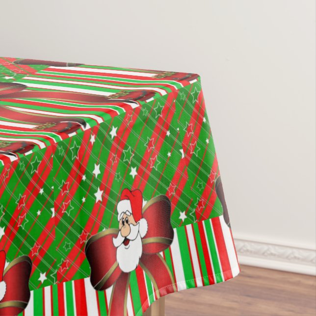 Christmas Tablecloth, Merry Christmas, Santa Tablecloth (In Situ)