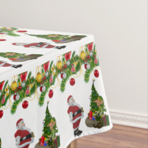 Christmas Tablecloth, Merry Christmas, Santa Tablecloth