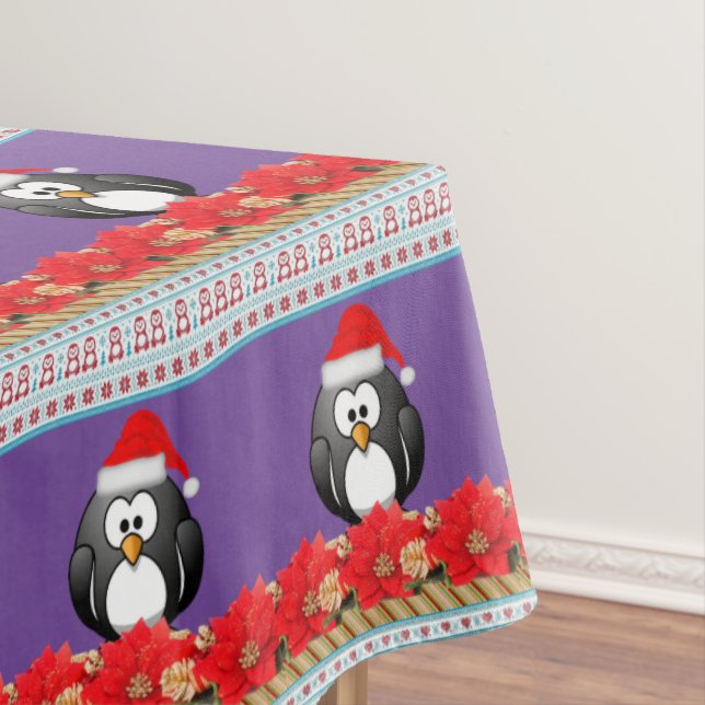 Christmas Tablecloth, Penguin Tablecloth (In Situ)