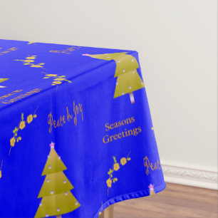 Christmas Tablecloth, Seasons Greeting Peace & Joy Tablecloth