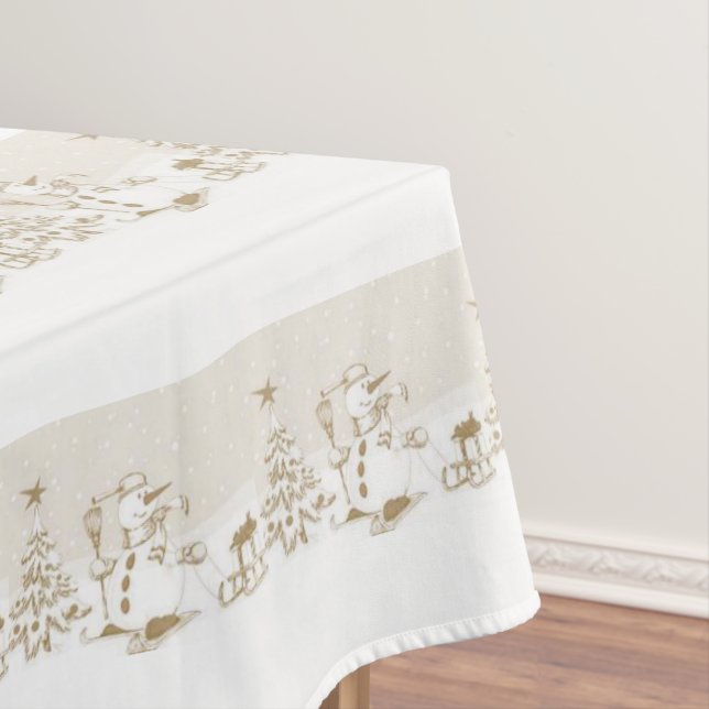Christmas Tablecloth, Snowman Tablecloth (In Situ)