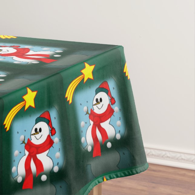 Christmas Tablecloth, Snowman Tablecloth (In Situ)