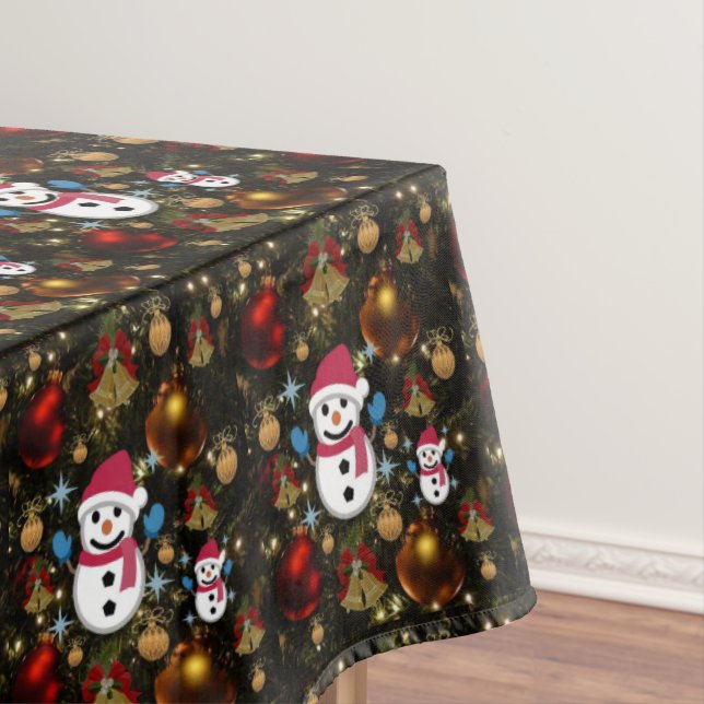 Christmas Tablecloth, Snowman Tablecloth (In Situ)