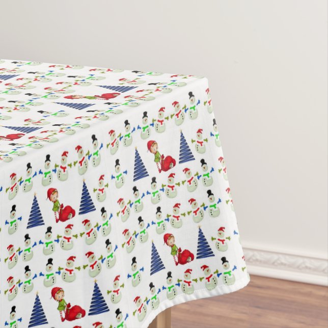 Christmas Tablecloth, Snowman Tablecloth (In Situ)