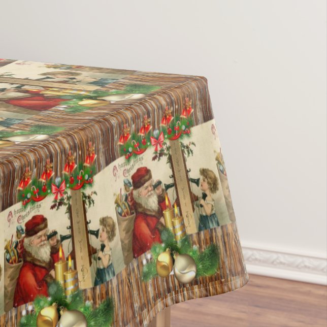 Christmas Tablecloth, Vintage Tablecloth (In Situ)