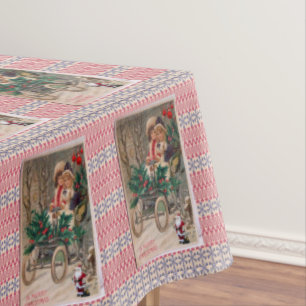 Christmas Tablecloth, Vintage Tablecloth