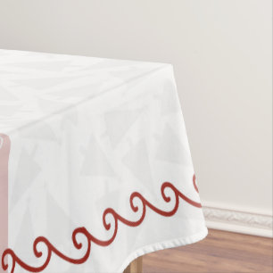 Christmas Tablecloth White & Red 52 x 72