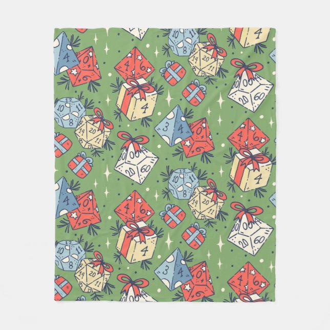 CHRISTMAS TABLETOP GAMING DICE PATTERN FLEECE BLANKET (Front)