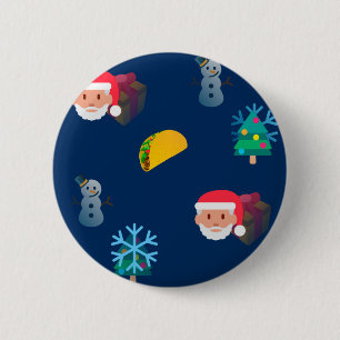 christmas taco emoji 2 inch round button