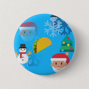 christmas taco emoji 2 inch round button