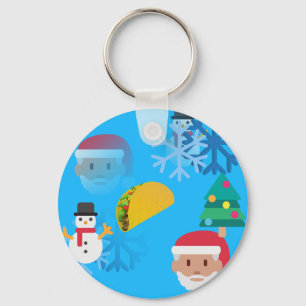 christmas taco emoji keychain