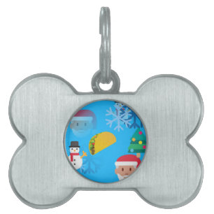 christmas taco emoji pet ID tag